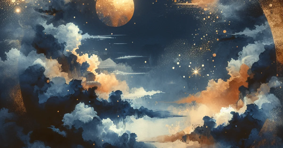 Celestial landscape representing the duality of j-hope saju's personality.