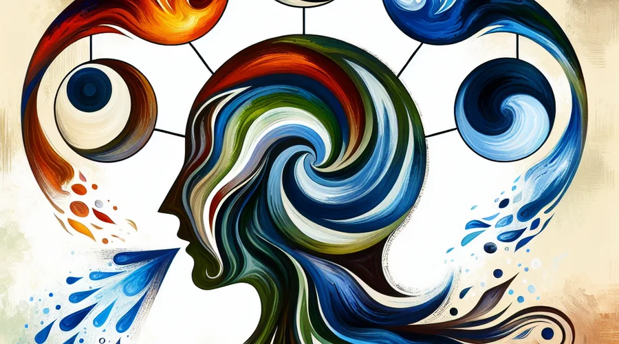 Elemental imagery illustrating key concepts of Jungkook saju through abstract symbols.