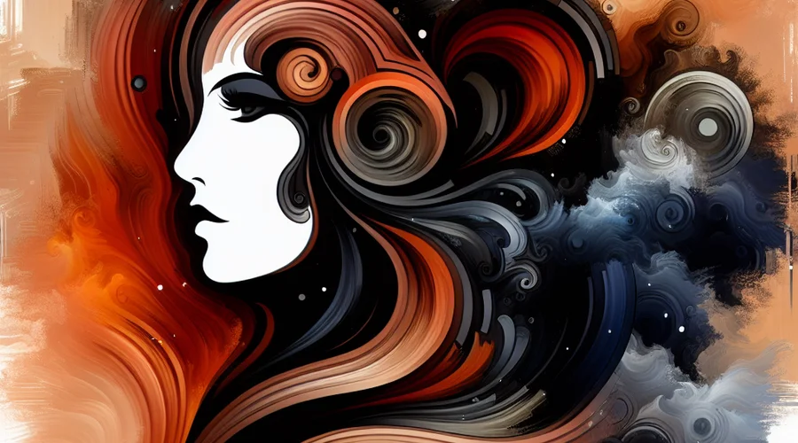 Elemental illustration depicting Lisa saju&rsquo;s dynamic energy through swirling colors.