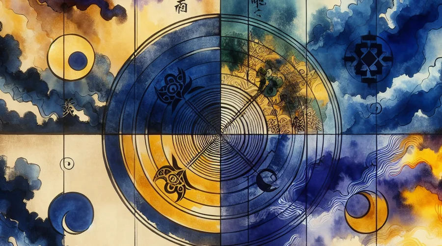 A conceptual diagram of the Four Pillars of Destiny related to RM saju.