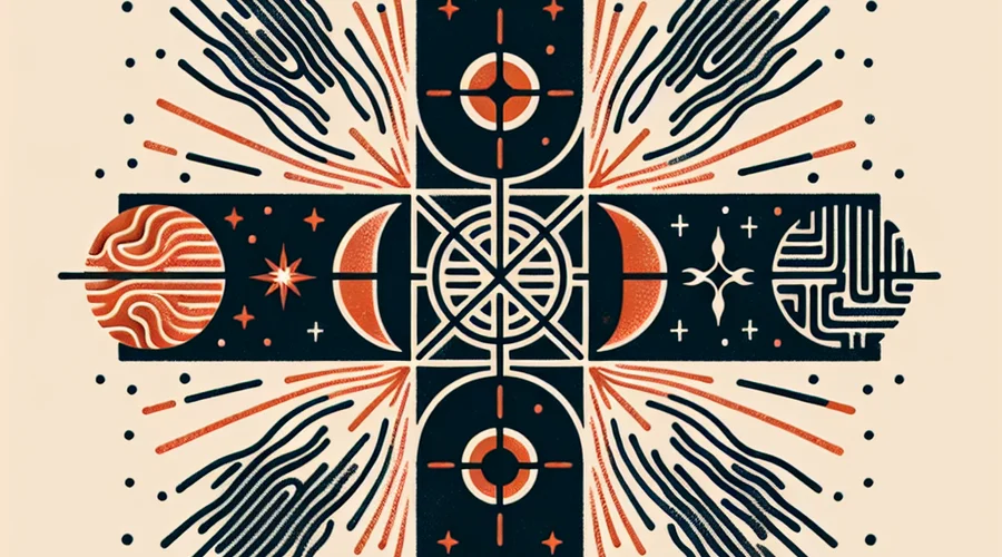 Symbolic representation of Rosé saju using elemental imagery from the Four Pillars of Destiny.