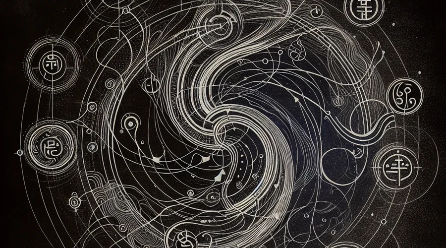 A conceptual diagram of V saju elements, illustrating their harmonious interconnections.